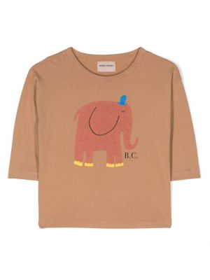 T-shirt di cotone Bobo Choses marrone