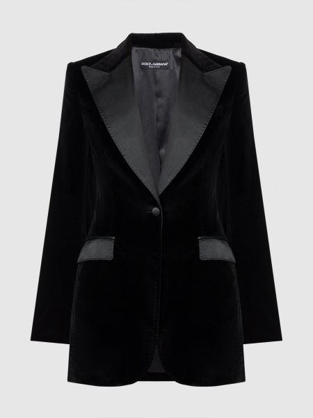 Черный бархатный пиджак Dolce&gabbana