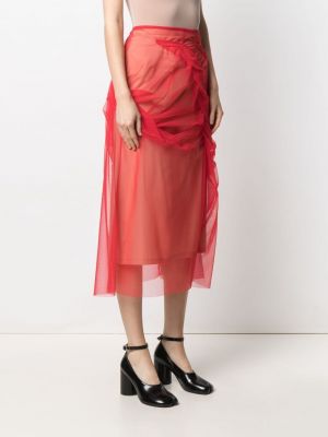Asymetrické tylové sukně Maison Margiela červené