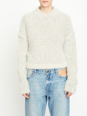 Moherowy sweter z długim rękawem Gauchère biały