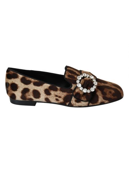 Loafer mit kristallen Dolce & Gabbana braun