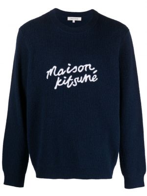 Woll pullover mit stickerei Maison Kitsuné