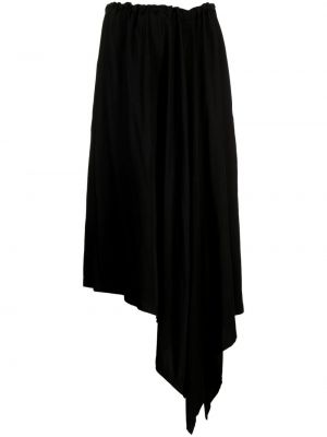 Saténové kalhoty Yohji Yamamoto černé