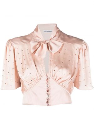 Блуза с пайети Paco Rabanne розово