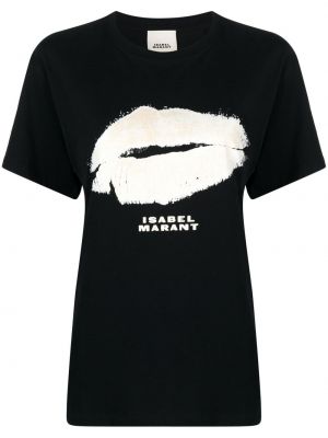 Тениска с принт Isabel Marant черно