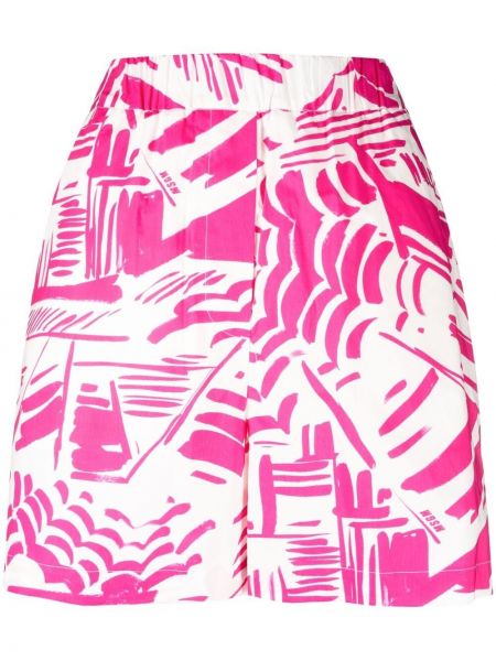 Pantalones cortos con estampado con estampado abstracto Msgm rosa