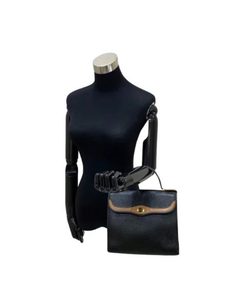 Torba na ramię skórzana retro Dior Vintage czarna