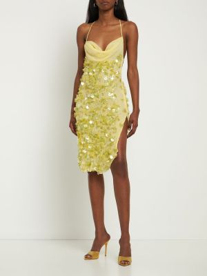 Sukienka mini tiulowa Des Phemmes żółta