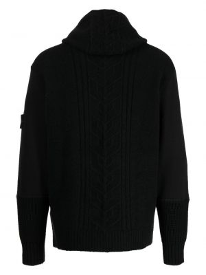 Strick hoodie mit reißverschluss Stone Island schwarz