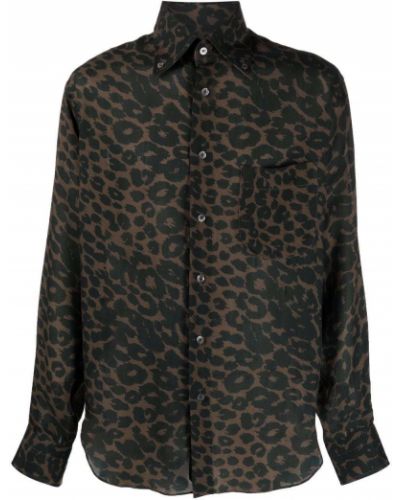 Camisa con estampado leopardo Tom Ford marrón