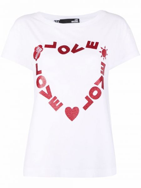 Camiseta de cuello redondo Love Moschino blanco
