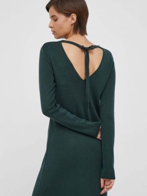 Зеленое шерстяное платье мини Pepe Jeans