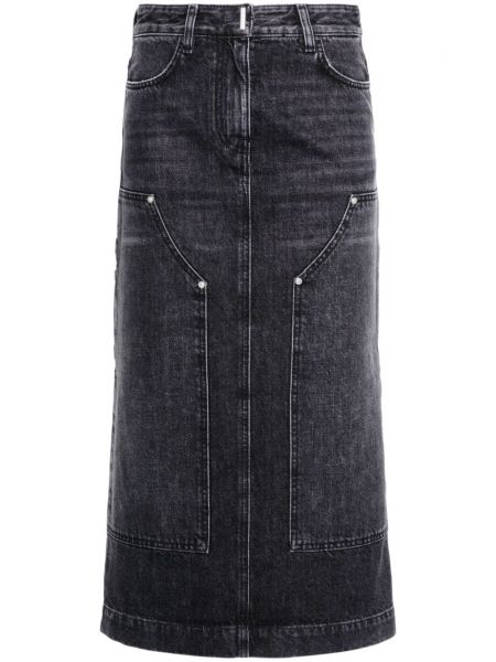 Džínová sukně s vysokým pasem Givenchy černé