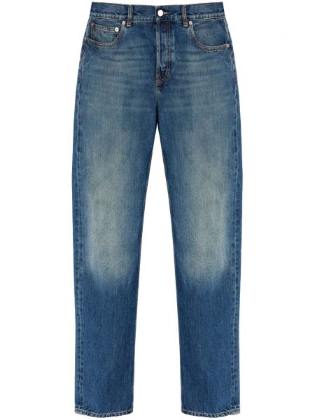 Straight jeans mit print Alexander Mcqueen blau