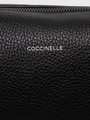 Usnjena kozmetična torbica Coccinelle črna