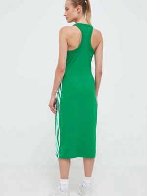 Midi šaty Adidas Originals zelené