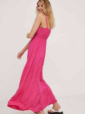 Hosszú ruha Answear Lab rózsaszín