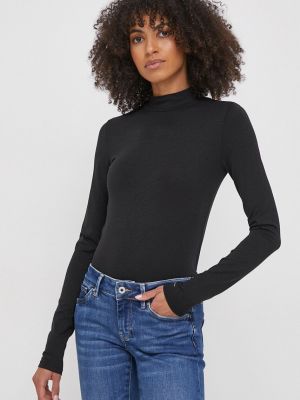 Černé tričko s dlouhým rukávem s dlouhými rukávy Calvin Klein