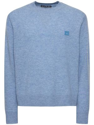 Suéter de lana de punto Acne Studios azul