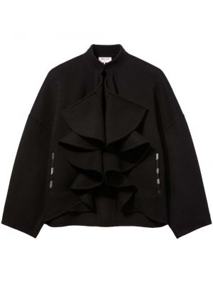 Vlnená bunda s volánmi Pucci čierna