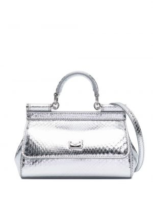 Nakupovalna torba Dolce & Gabbana srebrna