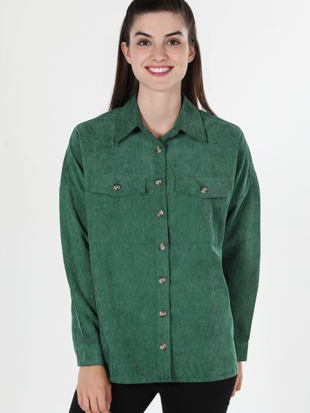 Рубашка с карманами Colin's зеленая