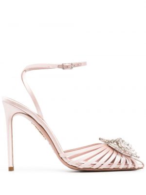 Pantofi cu toc de cristal Aquazzura roz