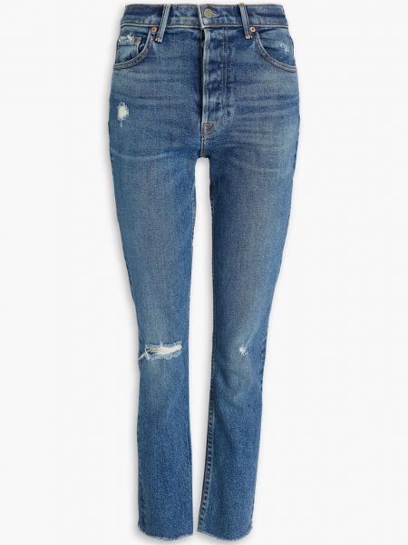 Потертые джинсы скинни с высокой посадкой Grlfrnd, средний деним