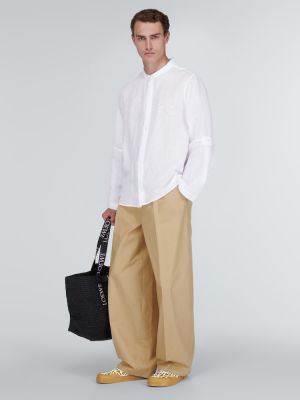 Spodnie bawełniane Loewe beżowe
