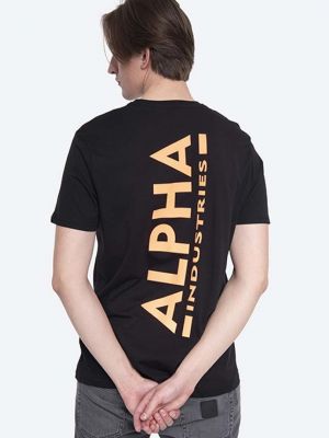 Tricou din bumbac Alpha Industries negru