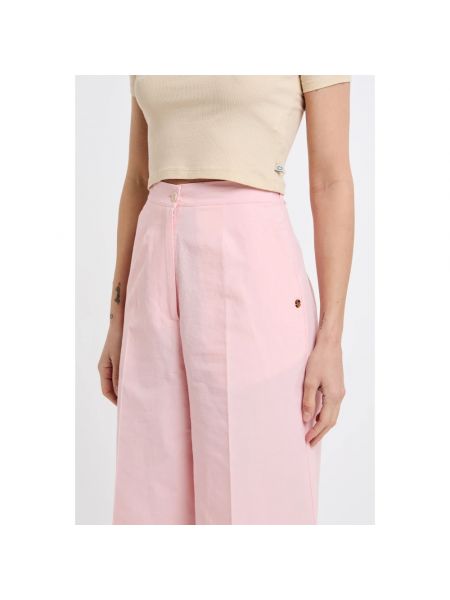 Pantalones de lino con bolsillos Ottod'ame rosa