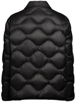 Pérová prešívaná nylónová košeľa Moncler čierna