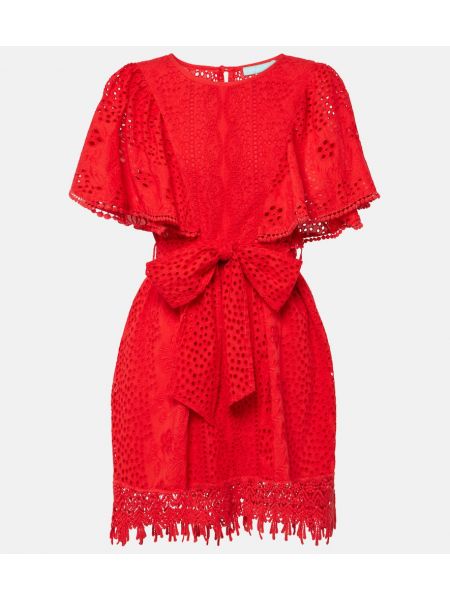 Mini vestido de algodón Melissa Odabash rojo