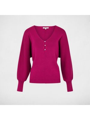 Cárdigan con botones manga larga de tela jersey Morgan rosa