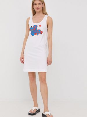 Хлопковое платье мини Love Moschino белое