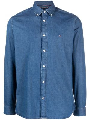 Džinsiniai marškiniai ilgomis rankovėmis Tommy Hilfiger mėlyna