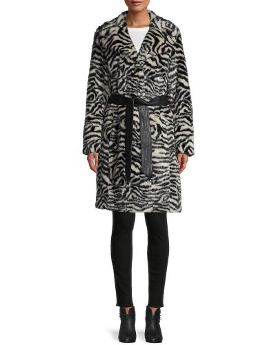 Пальто с мехом из искусственного меха с принтом Karl Lagerfeld Paris