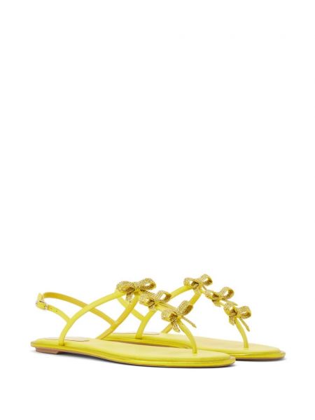 Kožené sandály s mašlí René Caovilla žluté