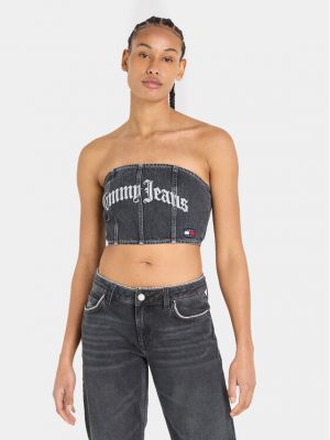 Marškinėliai slim fit Tommy Jeans juoda