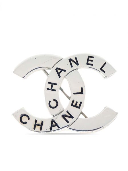 Broszka Chanel Pre-owned srebrna