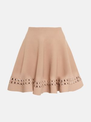 Pletené mini sukně Alaã¯a růžové