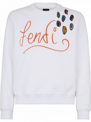 Brodert sweatshirt Fendi hvit