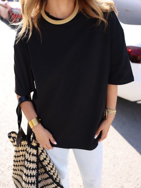 Bavlněné tričko Laluvia černé