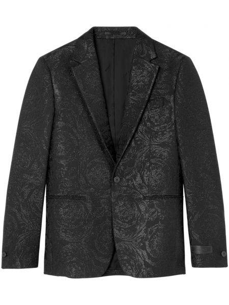 Blazer en cachemire à imprimé Versace noir