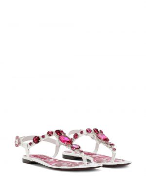 Raštuotos sandalai su kristalais Dolce & Gabbana