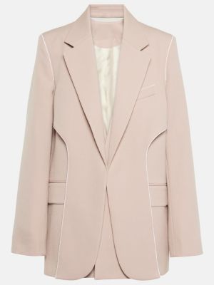 Blazer di lana asimmetrico Victoria Beckham rosa