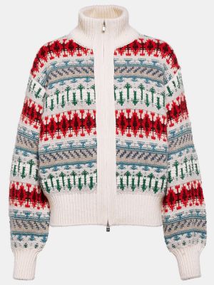 Кашмирен пуловер с цип Loro Piana бяло