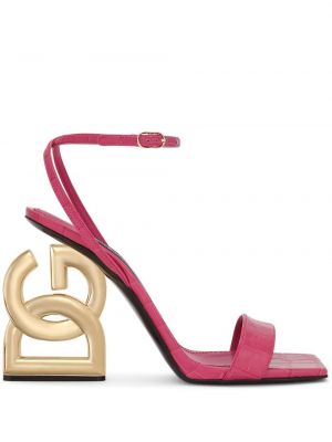 Кожени сандали с ток Dolce & Gabbana