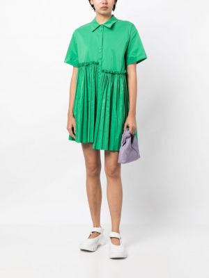 Plisované asymetrické šaty Tout A Coup zelené