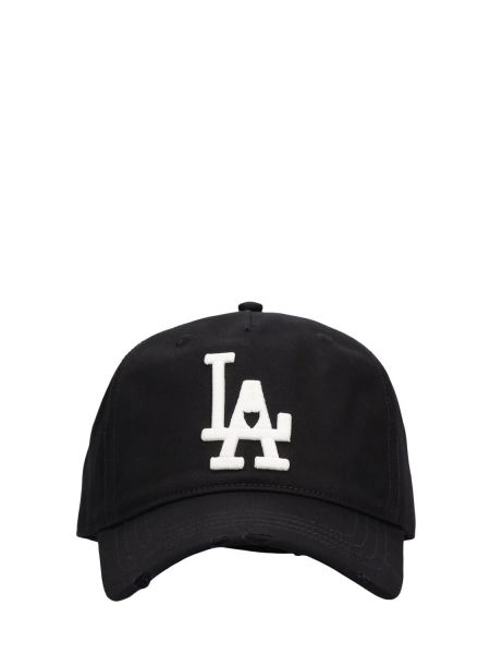 Haftowana czapka z daszkiem bawełniana Htc Los Angeles czarna